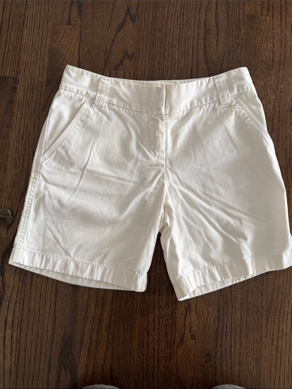 J. Crew White Cotton Bermuda Shorts